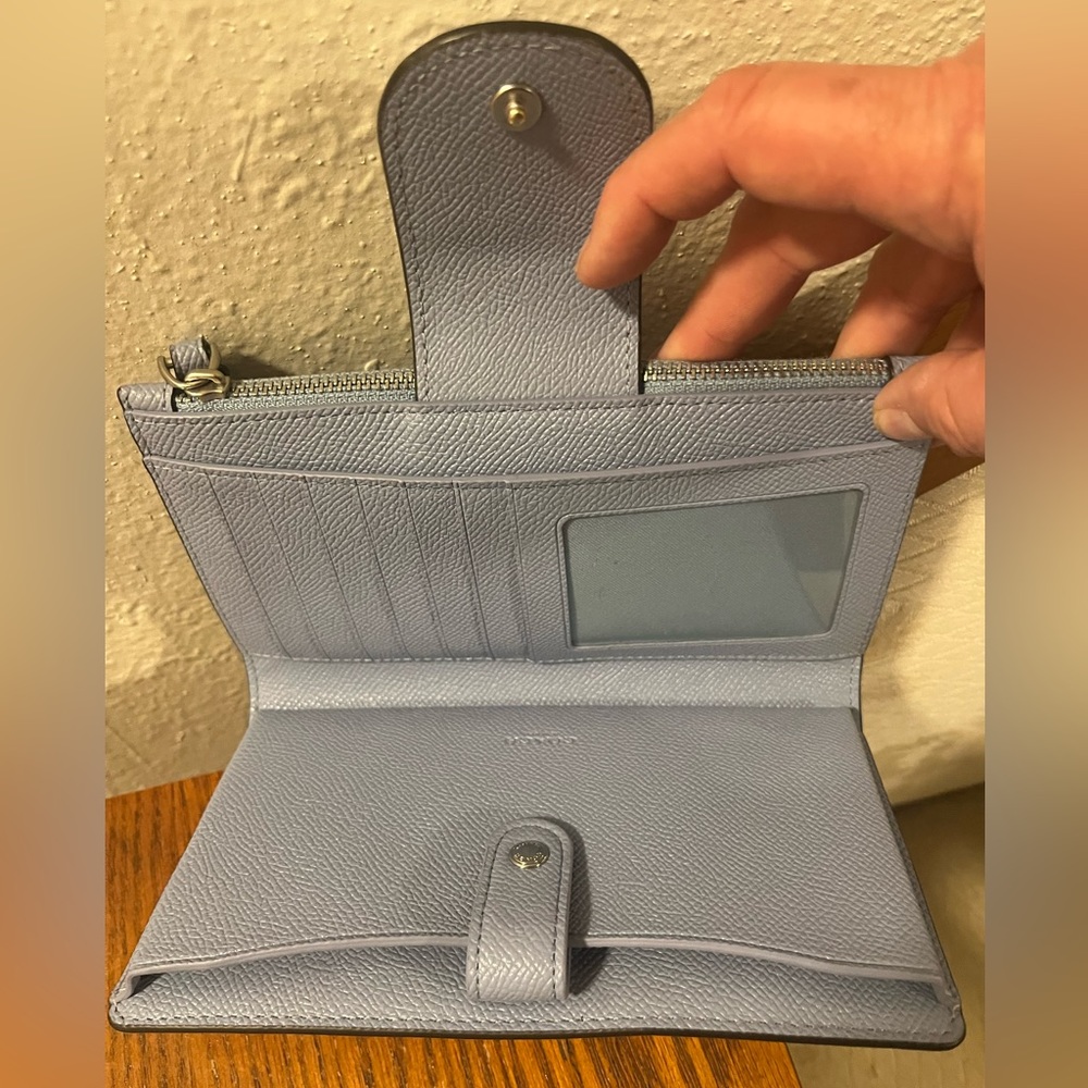 Coach Tech Wallet In Light Blue Signature Canvas - Picture 3 of 8